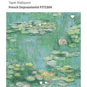 Seabrook French Impressionist Lily Pads Wallpaper - Green 60 Sq‎ Ft Pastel